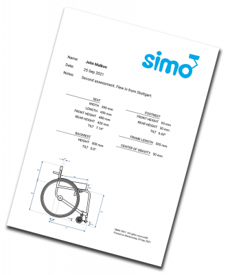 simo wheelchair dimensions report
